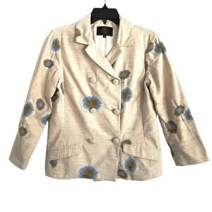 ANTHROPOLOGIE TOCCA Vintage Women’s Silk Floral Embroidered blazer